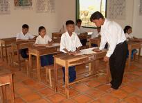 Blind students in classroom